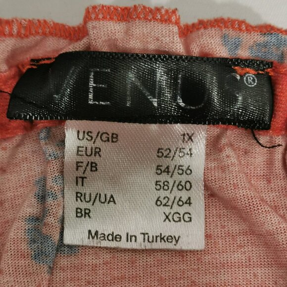 🦋3/$20 Coral Paisley Tee Size 1X #58 - Picture 6 of 8